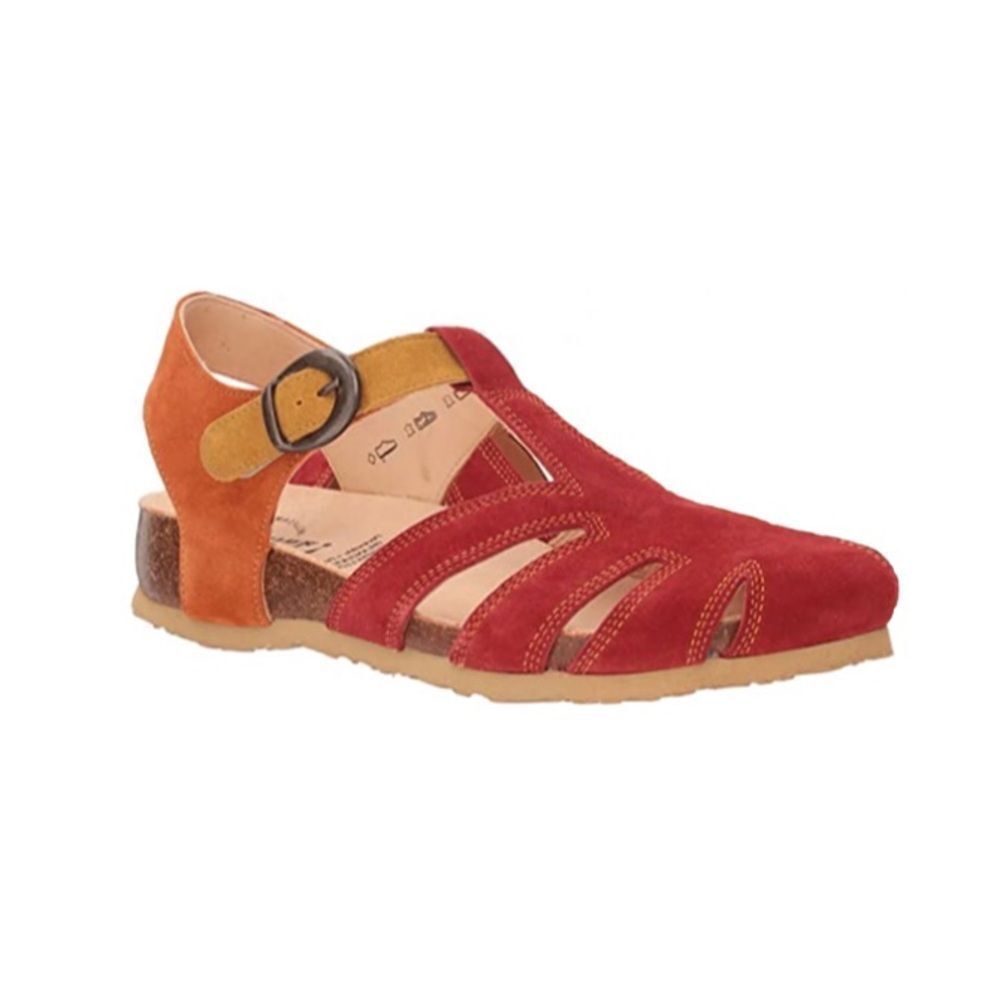 Think! Julia red/orange/yellow suede Rossi Kombi strappy sandal